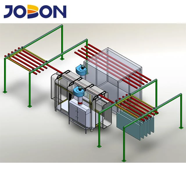 Powder Coating Plant Transverse Powder Coating Line Semprot Manual Otomatis